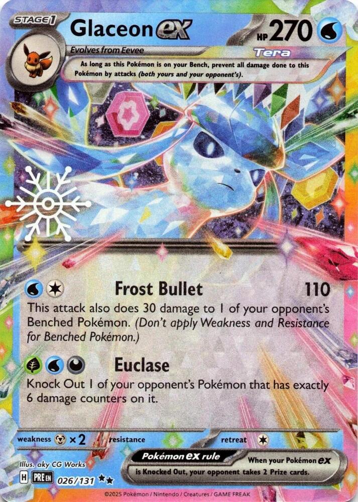 Glaceon ex - 026/131 (Holiday Calendar) - SV: Prismatic Evolutions (PRE)